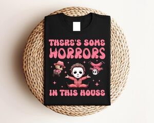 Horrors In This House, Halloween Trendy Shirt Black